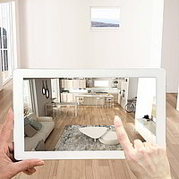 Tablet zeigt Augmented Reality in einer Küche