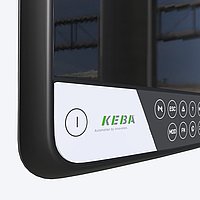 Black KEBA hand-held device in 3D.