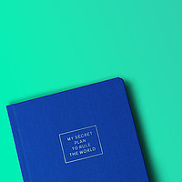 blaues Buch auf grünem Hintergrund