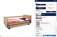 Screenshot of a care bed configurator