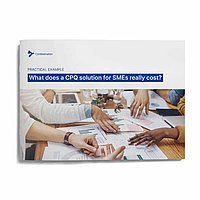 Cover of a white paper entitled “What does a CPQ solution for SMEs really cost?”