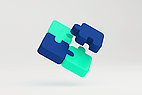 Blue and green puzzle pieces