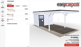 Screen vom Carport Konfigurator.