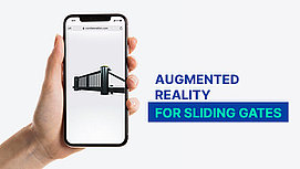 Hand tries out augmented reality with sliding gate.