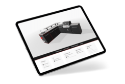 Configurator from BBQ Kitchen can be seen on a tablet.