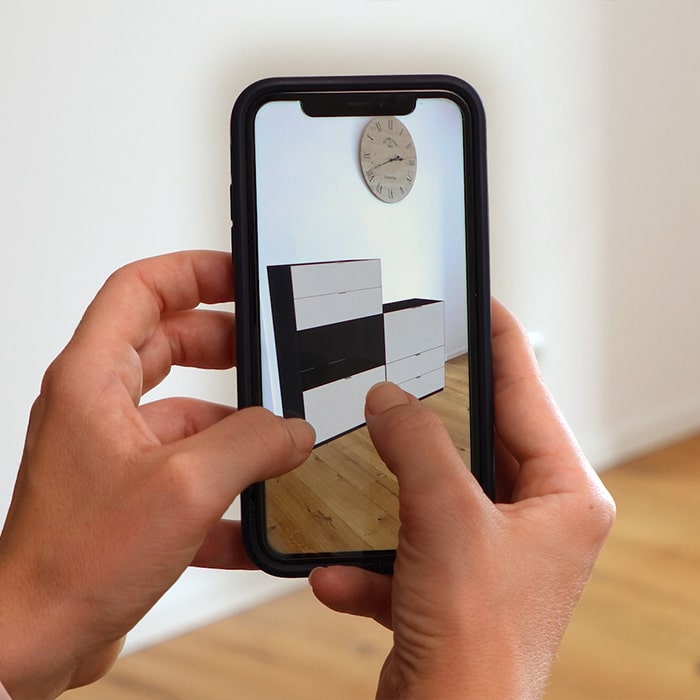 Augmented Reality von einem Regal.