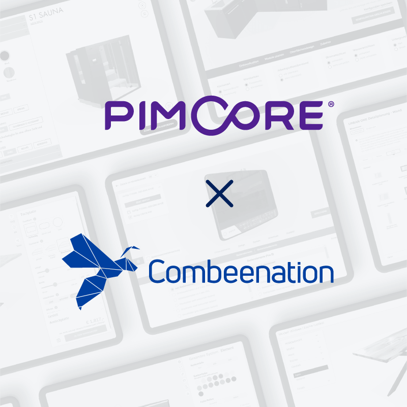 Pimcore logo and Combeenation logo
