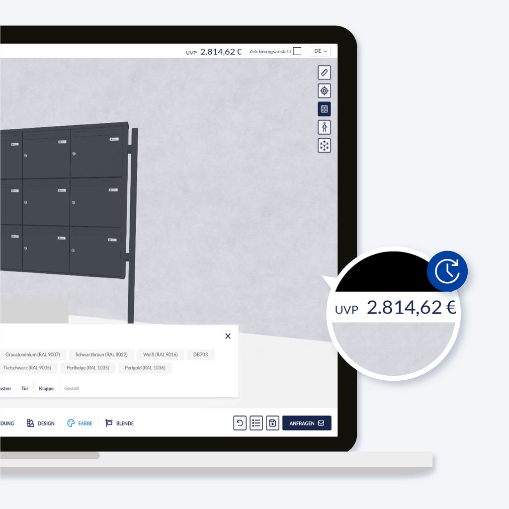 Preisansicht im JU Konfigurator.