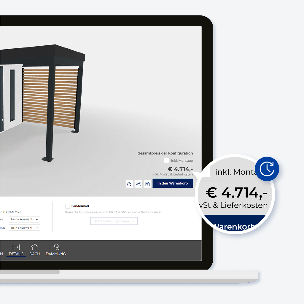 Echtzeit-Preisberechnung in einem 3D-Konfigurator