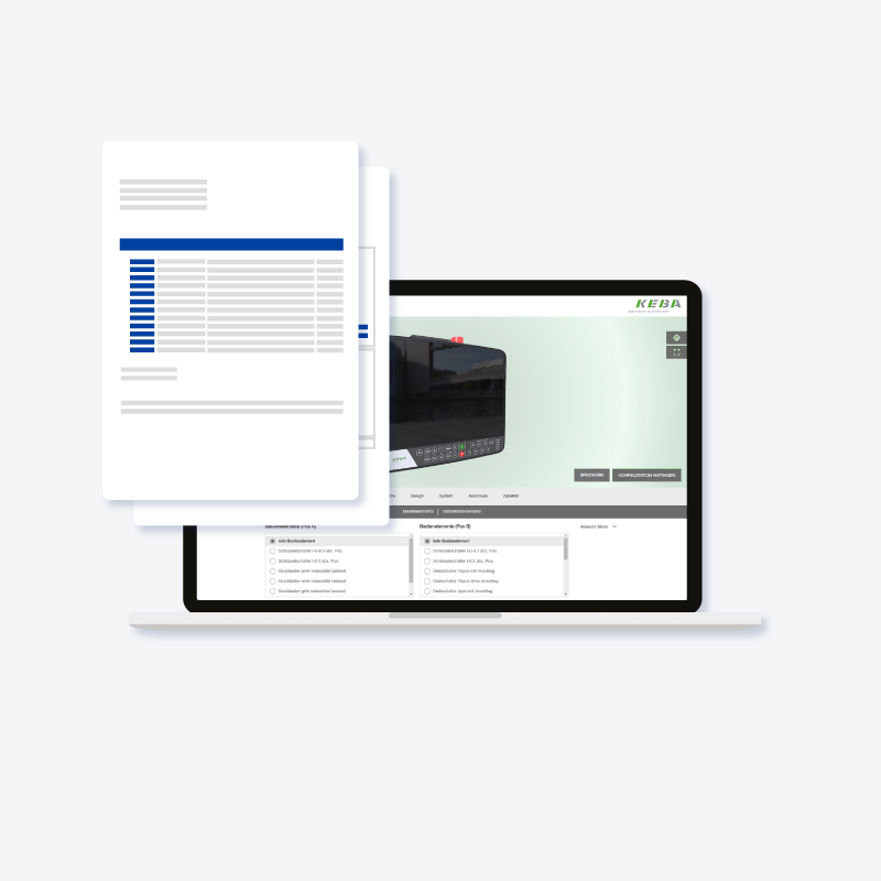 Software shows automatically created documents on a laptop